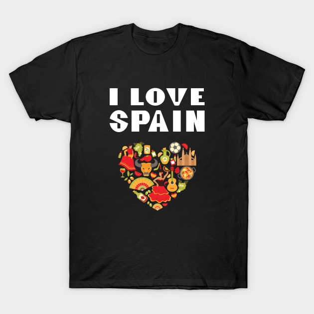 I Love Spain Spanish Symbols T-Shirt by mstory